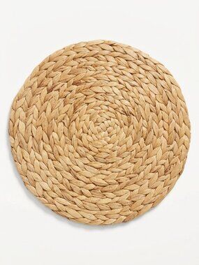 NWT Decocrated Woven Water Hyacinth Placemat Boho Charger Plate Natural